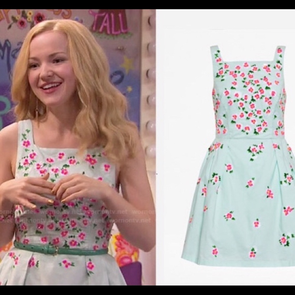 Mint green floral mini dress!